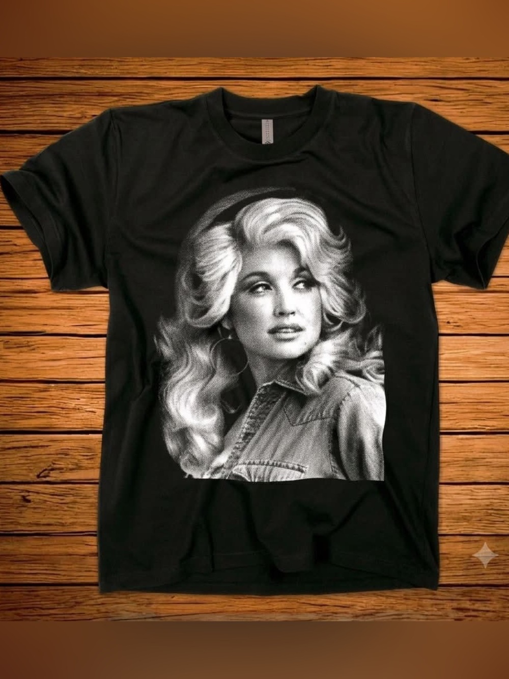 Black Graphic Tee with Dolly Parton